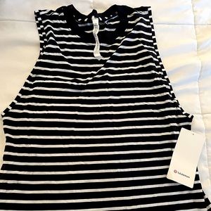 NWT All Yours Boyfriend Tank - Navy/White Stripe - Size 6